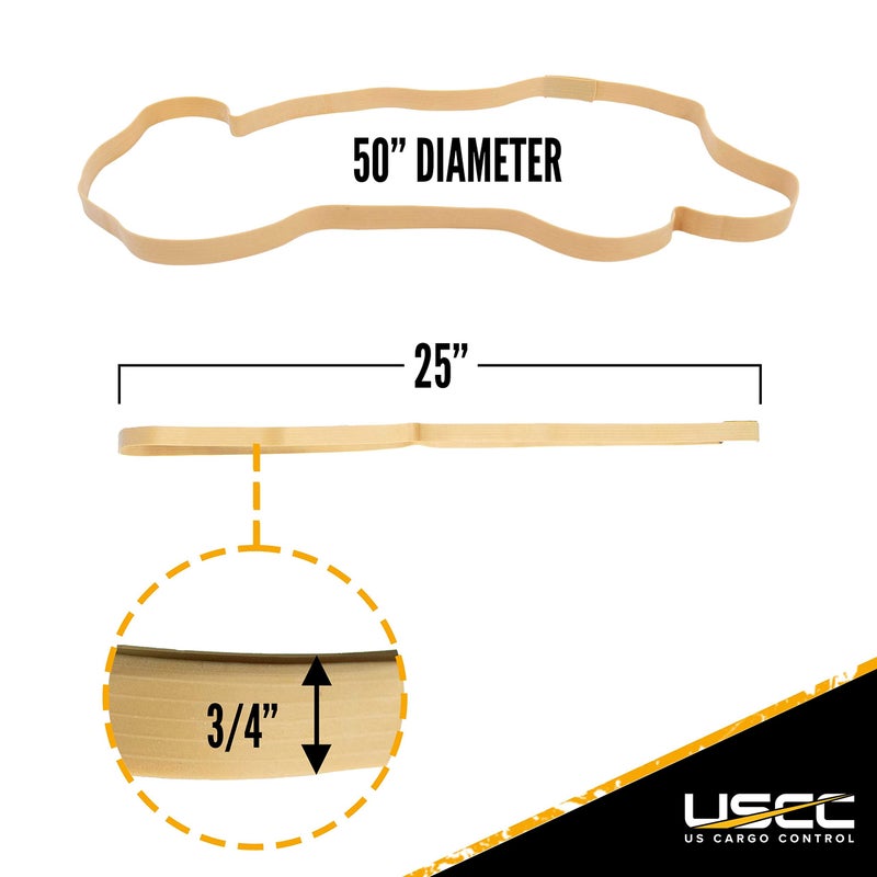 US Cargo Control Large Rubber Moving Bands - 25 Inch Unstretched - 50 Inch Fully Stretched - Yellow Moving Rubber Bands for Moving Supplies - Includes 12 Big Rubber Band Straps - Image 2